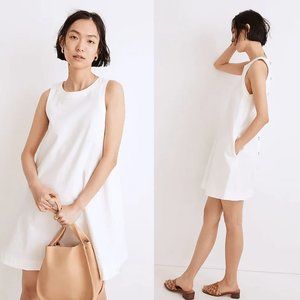 linen tie shoulder mini dress White Shoulder Tie Mini Dress – Gabi Swimwear